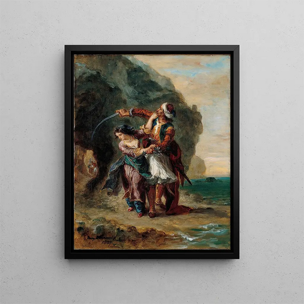 Selim und Zuleika - Eugène Delacroix — gerahmtes Bild an der Wand