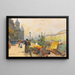 Der Blumenmarkt La Cité - Eugène Galien-Laloue — gerahmtes Bild an der Wand
