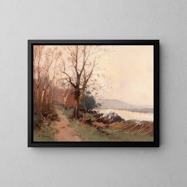 Flusslandschaft - Eugène Galien-Laloue — gerahmtes Bild an der Wand