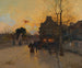 Dorf an einem Herbstabend - Eugène Galien-Laloue — Ansicht des Kunstwerks