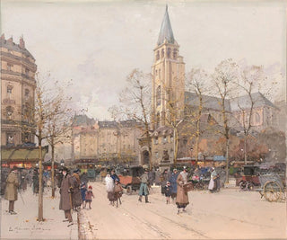 Ansicht der Boulevards Saint-Germain-des-Prés - Eugène Galien-Laloue — Ansicht des Kunstwerks