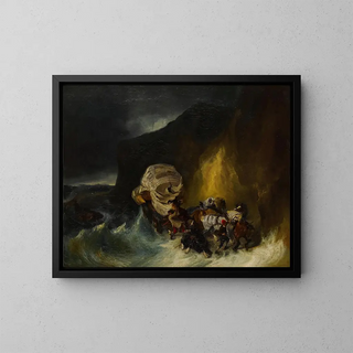 Eugne Isabey - Caravan Caught in a Storm Along the Shore.webp