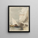 Segelboote in einem sonnigen Hafen Vorderseite - Eugène Isabey — gerahmtes Bild an der Wand