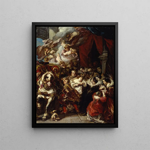 Der Abreise von Elisabeth von Frankreich nach Spanien - Eugène Isabey — gerahmtes Bild an der Wand