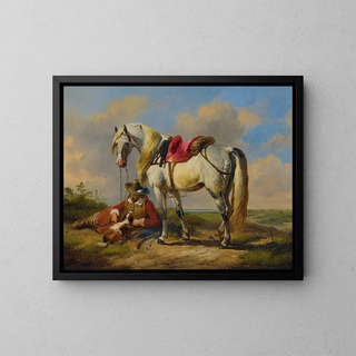 Eugne Joseph Verboeckhoven - A Cavalier At Rest.webp