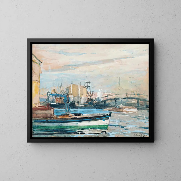 Boot auf der Seine - Eugène Louis Gillot — gerahmtes Bild an der Wand