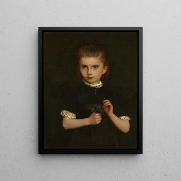Mädchen, das Veilchen hält - Eugène Siberdt — gerahmtes Bild an der Wand