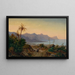 Südliches Küstenlandschaft mit Palmen - Eugène von Guérard — gerahmtes Bild an der Wand