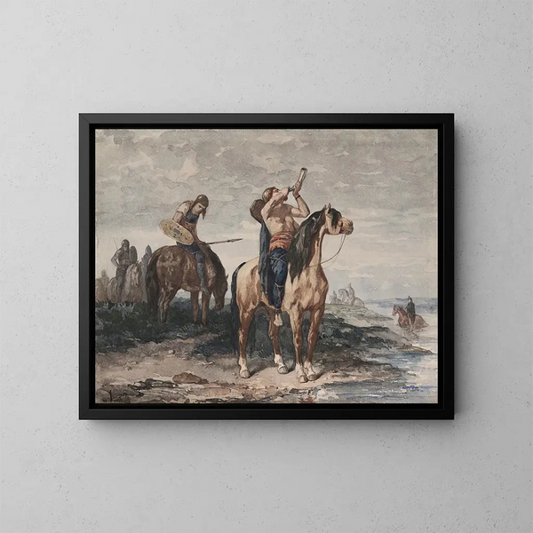 Die Merowinger - Évariste Vital Luminais — gerahmtes Bild an der Wand
