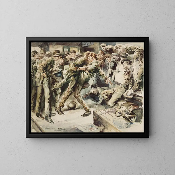 Bowling der Boulespieler - Everett Shinn — gerahmtes Bild an der Wand