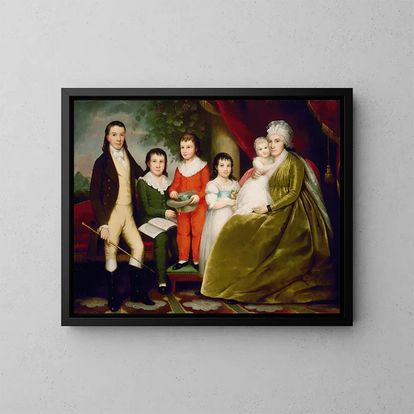 Madame Noah Smith und ihre Familie - Ezra Ames — gerahmtes Bild an der Wand