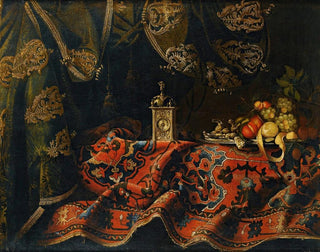 Stillleben mit Teppich und Uhr - Francesco Fieravino — Ansicht des Kunstwerks