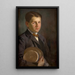 Portrait eines Mannes mit Hut - Fabian de la Rosa — gerahmtes Bild an der Wand