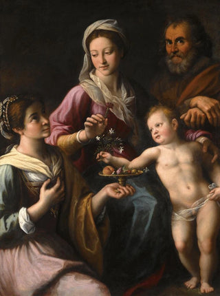 Fabrizio Santafede - The Holy Family With Saint Dorothea.webp