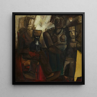 Famille de paysans avec chat - Constant Permeke