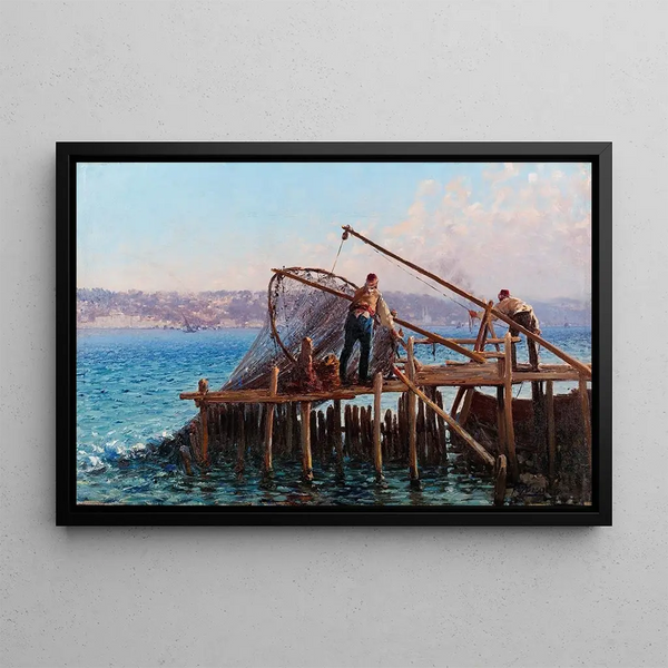 Fausto Zonaro - Fishermen Bringing in the Catch.webp