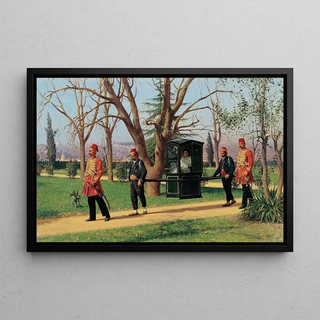 Fausto Zonaro - The Daughter of the English Ambassador Riding in a Palanquin.webp
