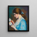 Frau, die Nelken arrangiert - Federico Zandomeneghi — gerahmtes Bild an der Wand