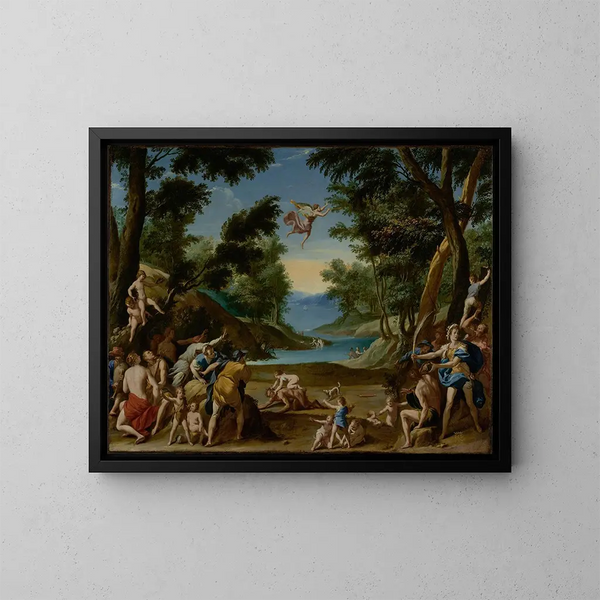Cupidon und Pan - Federico Zuccaro — gerahmtes Bild an der Wand