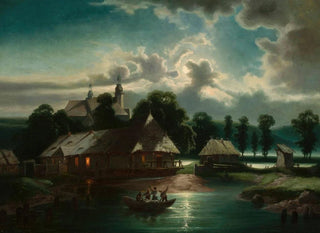 Landschaft bei Nacht - Feliks Brzozowski — Ansicht des Kunstwerks