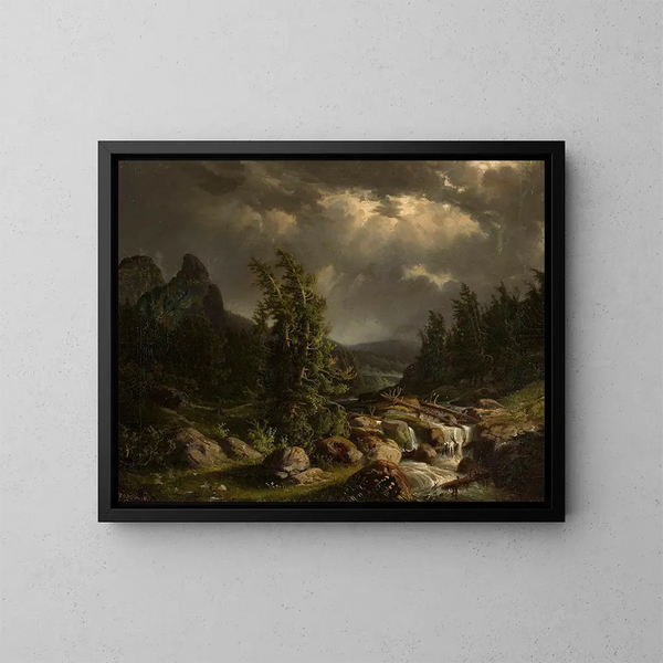 Sturm in den Bergen - Feliks Brzozowski — gerahmtes Bild an der Wand