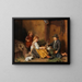 Kinder mit Kaninchen im Stall - Felix Schlesinger — gerahmtes Bild an der Wand