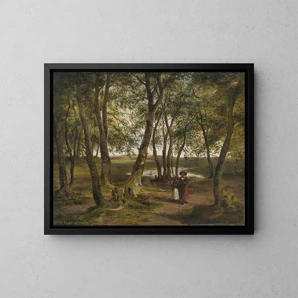 Buchenwald am Ganszipfel Chiemsee - Felix von Schiller — gerahmtes Bild an der Wand