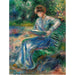 Reproduktion des Gemäldes Frau beim Lesen auf einer Bank - Pierre-Auguste Renoir