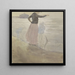 Frau mit zwei Kindern und einem kleinen Hund am Strand - Johan Antonie de Jonge — gerahmtes Bild an der Wand