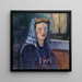 Frau mit blauer Schal - Broncia Koller-Pinell — gerahmtes Bild an der Wand