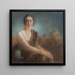 Frau elegante auf einem Sofa - Lucien Lévy-Dhurmer — gerahmtes Bild an der Wand