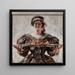 Frau mit Festtafel - Albert Beck Wenzell — gerahmtes Bild an der Wand