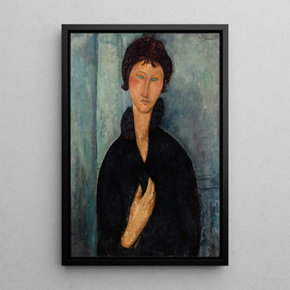 Die Frau mit den blauen Augen - Amedeo Modigliani | Kunstdruck Gemälde Wanddekoration Poster Kopie