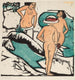 Frauen beim Baden zwischen weißen Steinen - Ernst Ludwig Kirchner — Ansicht des Kunstwerks