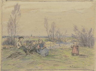 Kinder am Bach - Ferdinand Balzer — Ansicht des Kunstwerks