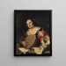 Eine Dame, die Laute spielt - Ferdinand Bol — gerahmtes Bild an der Wand