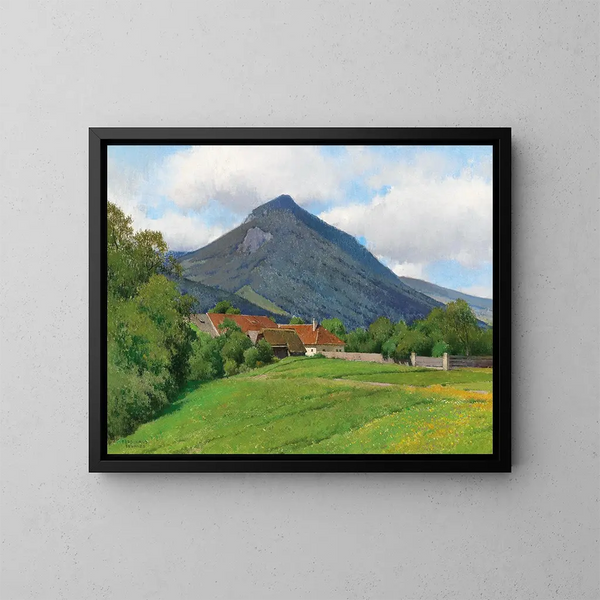 Landschaft des Alm-Tals - Ferdinand Brunner — gerahmtes Bild an der Wand