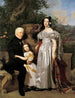 Der Fürstliche Berater Esterházy Mathias Kerzmann mit seiner zweiten Ehefrau Maria Helena geb. Mikolischtz und seiner Tochter Maria - Ferdinand Georg Waldmüller — Ansicht des Kunstwerks