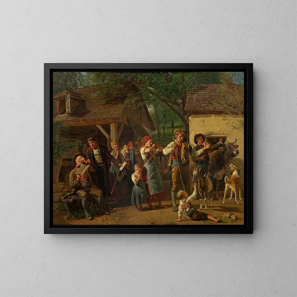 La saisie - Ferdinand Georg Waldmüller — gerahmtes Bild an der Wand