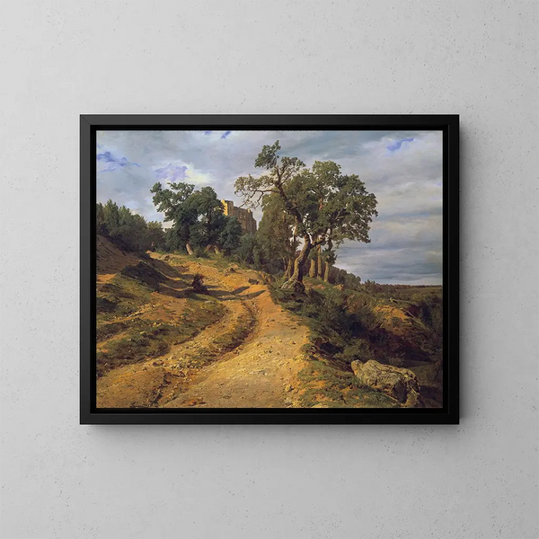 Die Ruine von Liechtenstein bei Mödling - Ferdinand Georg Waldmüller — gerahmtes Bild an der Wand