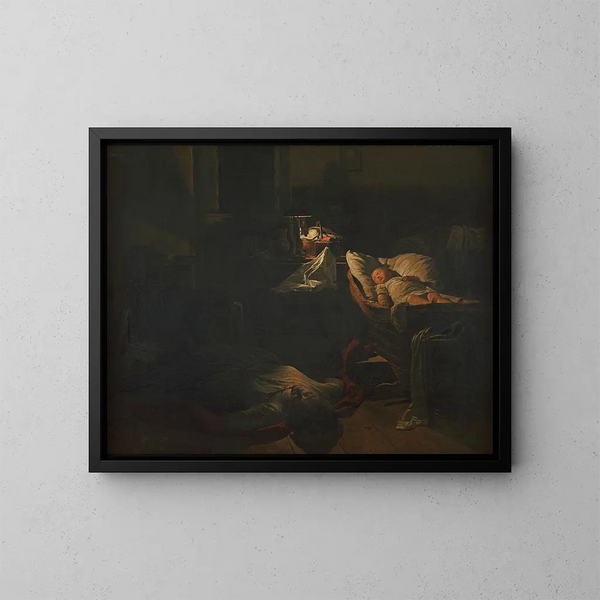 Erschöpfte Kraft - Ferdinand Georg Waldmüller — gerahmtes Bild an der Wand