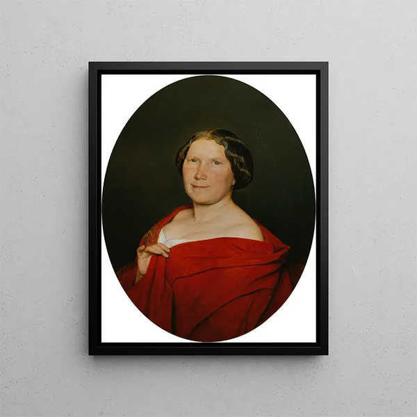 Ferdinand Georg Waldmller - Frau mit lachsrotem Umhang.webp