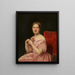 Junge Frau in rosa Satin-Kleid - Ferdinand Georg Waldmüller — gerahmtes Bild an der Wand