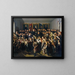 Das Kinder von armen Familien werden von der Gemeinde Spittelberg anlässlich des St. Michael mit Winterkleidung unterstützt. - Ferdinand Georg Waldmüller — gerahmtes Bild an der Wand
