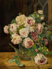 Blumenstrauß aus Rosen am Fenster - Ferdinand Georg Waldmüller — Ansicht des Kunstwerks