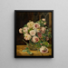 Blumenstrauß aus Rosen am Fenster - Ferdinand Georg Waldmüller — gerahmtes Bild an der Wand
