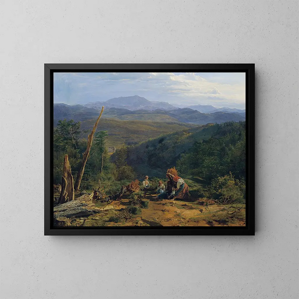 Waldlandschaft mit Schloss Wildegg - Ferdinand Georg Waldmüller — gerahmtes Bild an der Wand