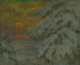 Sonnenuntergang im Winter - Ferdinand Katona — Ansicht des Kunstwerks