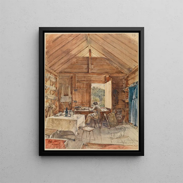 Ferdinand Keller - Interior with man at desk.webp