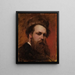 Selbstporträt mit Pelzhut - Ferdinand Keller — gerahmtes Bild an der Wand